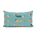 Pillow Back Cartoon Cute Little Dachshund Heat Transfer Print Short Plush Chair Back Backrest