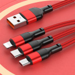 Three-in-one Data Cable 66W Quick Charge One Drag Three