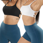 2 Pack Strappy Sports Bras For Women - Criss Cross Back Sexy Wireless Padded Yoga Bra Cute Workout