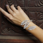 Leaf Opening Bracelet Fashionable Full Diamond