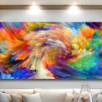 Colorful Rainbow Waves Print Painting