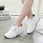 Platform white running shoes