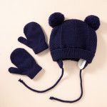 Children's Braid Hat Gloves Warm Ear Protection Children's Knitted Hat