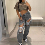 Women's Street Trend Wash Hip Hop Trousers