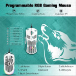 Wired Gaming Mouse Lightweight Chroma RGB Backlit,7 Programmable Buttons 6400DPI