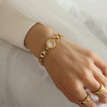 Women's Fashion Roman Numeral Watch Dial Shape Shell Bracelet