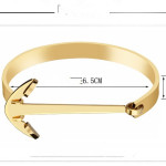 Minimalist Magazine Model Anchor Gold Stainless Steel Bracelet