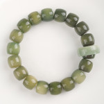 Natural Weathering White Jade Bodhi Root Straight Cut Bracelet