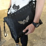 Ghost Head Skull Shoulder File Bag Rivets