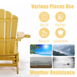 TALE Folding Adirondack Chair With Pullout Ottoman With Cup Holder, Oaversized, Poly Lumber, For Patio Deck Garden, Backyard Furniture, Easy To Install,.Banned From Selling On Amazon