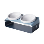 Pet Ceramic Slanting Double Bowl Anti-spill