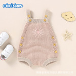 Autumn New Baby Embroidered Strap Knitted Jumpsuit