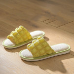 Lovely Women High Linen Slippers With Thick Soles