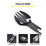 Stainless Steel Multifunctional Fork Spoon Tableware Combination Bottle Opener Survival Equipment