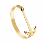 Minimalist Magazine Model Anchor Gold Stainless Steel Bracelet