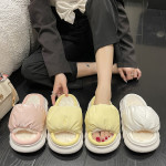 Warm Cotton Slippers For Women Winter Thick Sole Woolen Woolen