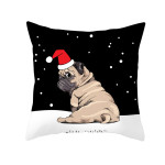 Pet Printing Christmas Peach Skin Fabric Pillow Cover