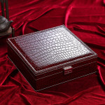 Fashion Leather Double Layer Jewelry Storage Box