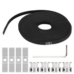 3D Printer Accessories 5mx6mm Black Rubber Timing Belt Synchronous Wheel Kit for Prusa / MendelMax