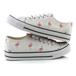 Flamingo canvas shoes women's shoes white shoes