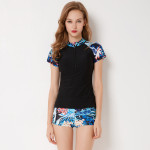 Onyx Print Short Sleeve Swimsuit