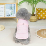 Dog Clothes Stand Collar Traction Cotton Vest