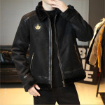 Men's Lapel And Fleece Deerskin Overcoat Large Size Fur Jacket