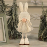 Holiday Gift Cute Rabbit Ears Standing Posture Faceless Doll Decorative Ornaments