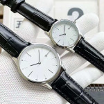 Lovers Watch Belt Steel Belt European And American Simple Two-handed Half-dial Quartz