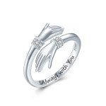 925 Sterling Silver Adjustable Come To My Arm Inspirational Encourage Hand Open Thumb Ring