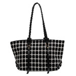 Plaid Totes Woven Shoulder Strap Bags Women Handbag