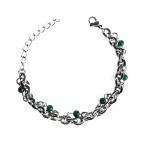 Colorless Ethnic Wind Green Bead High Street Bracelet