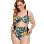 Plus Size Ruched Bikini Floral Printed Swimsuit Europe And America