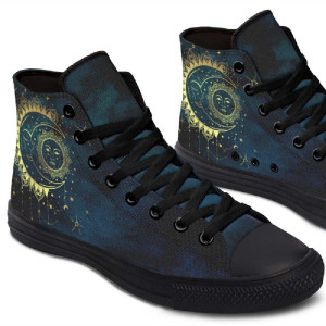 Printed Couple High-top Canvas Shoes