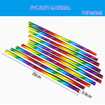 New 10pcs Car Interior Air Conditioner Vent Outlet Decoration Stripes Cover Rainbow