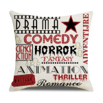 Home Retro Movie Subtitles Sofa Office Linen Pillowcase