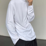 Long Sleeve T-shirt Men's Solid Color Versatile High Collar