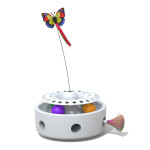 Cat Toys 3-in-1 Smart Motion Interactive Kitten Toy Fluttering Butterfly Random Moving Ambush Feather&Catnip Bell Track Balls