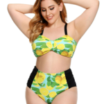 Plus Size Ruched Bikini Floral Printed Swimsuit Europe And America