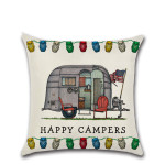 New Cartoon Camper RV Dining Car Series Linen Pillow Case