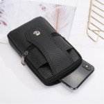 Men's Leather Phone Bag Eyelet Buckle Large Size Waterproof