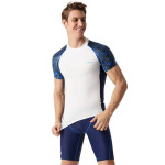 Men's Plus Size Swimsuit Short Sleeve Split Wetsuit