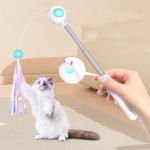 NEW 2-in-1 Retractable Cat Wand Toys Gravity Pet Laser Tease Cat Stick Self Hi Toy With Ball