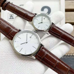 Lovers Watch Belt Steel Belt European And American Simple Two-handed Half-dial Quartz