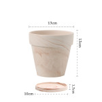 Gradient Macchiato Red And White Pottery Natural Pot Vegetarian Burning Breathable And Absorbent Large Type Green Plants Meaty