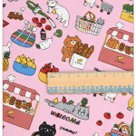 Thick Cotton Cute Cat Print Fabric Handmade DIY Mouth Gold Bag Tablecloth Cloth Cotton Pure Cotton