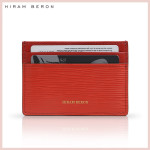 Hiram Beron Monogrammed Leather Card Holder Real Leather Sli