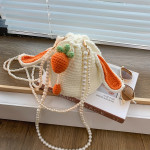 Strawberry Rabbit Crochet Wool Shoulder Bag